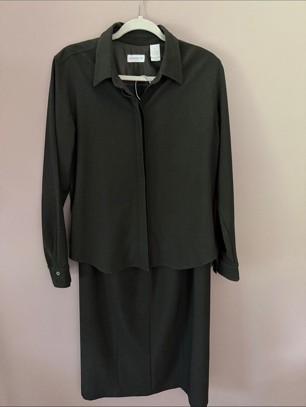 Liz Claiborne Green  Long-Sleeve Two-Piece Dress Set